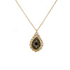 9kt Gold Pear Shaped Pendant with Centre Garnet Stone