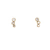 9kt Gold Three Stone Earrings