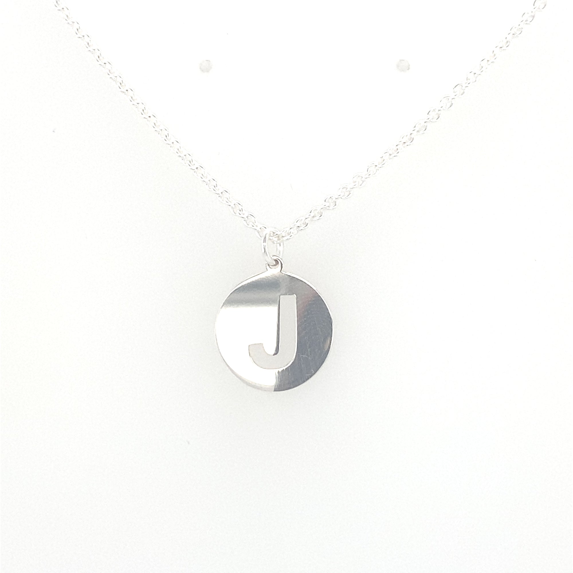 Sterling Silver Initial Disc Pendant