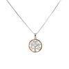 Sterling Silver Tree of Life Pendant with Rose Gold Surround