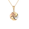9kt Gold Three Tone Traditional Knot Pendant