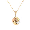 9kt Gold Three Tone Traditional Knot Pendant