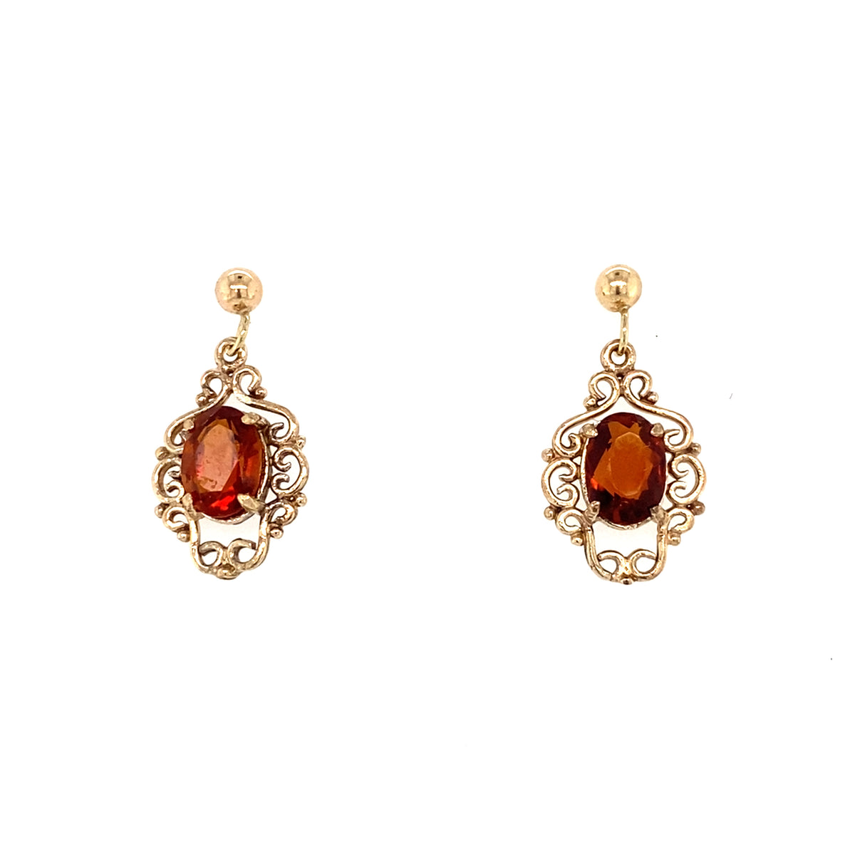 9kt Gold Drop Topaz Earrings