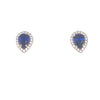 9kt Gold Pear Shaped Sapphire Coloured Earrings