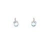 9kt White Gold Earrings with Diamonds &amp; Aquamarine Stones