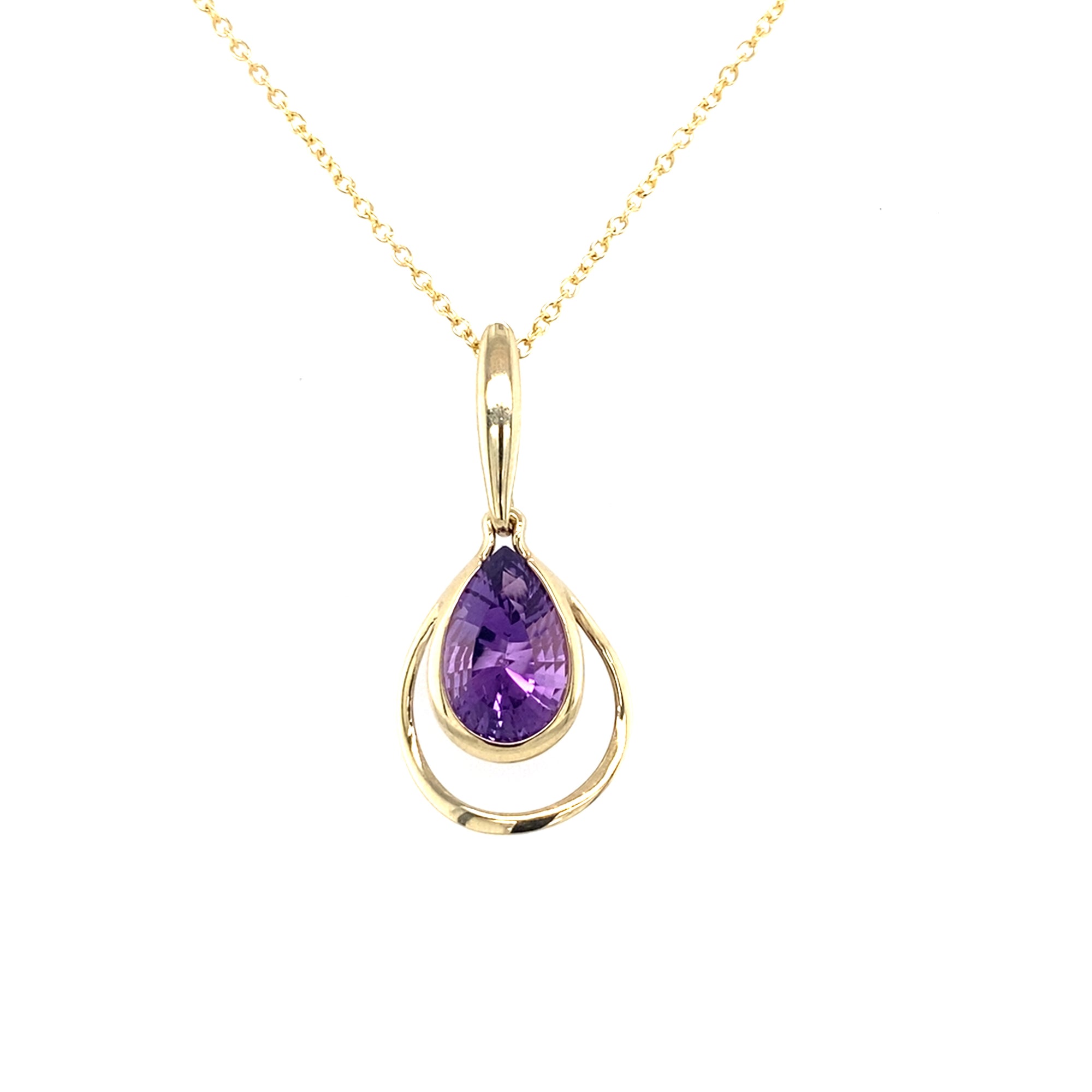 9kt Gold Amethyst Pendant