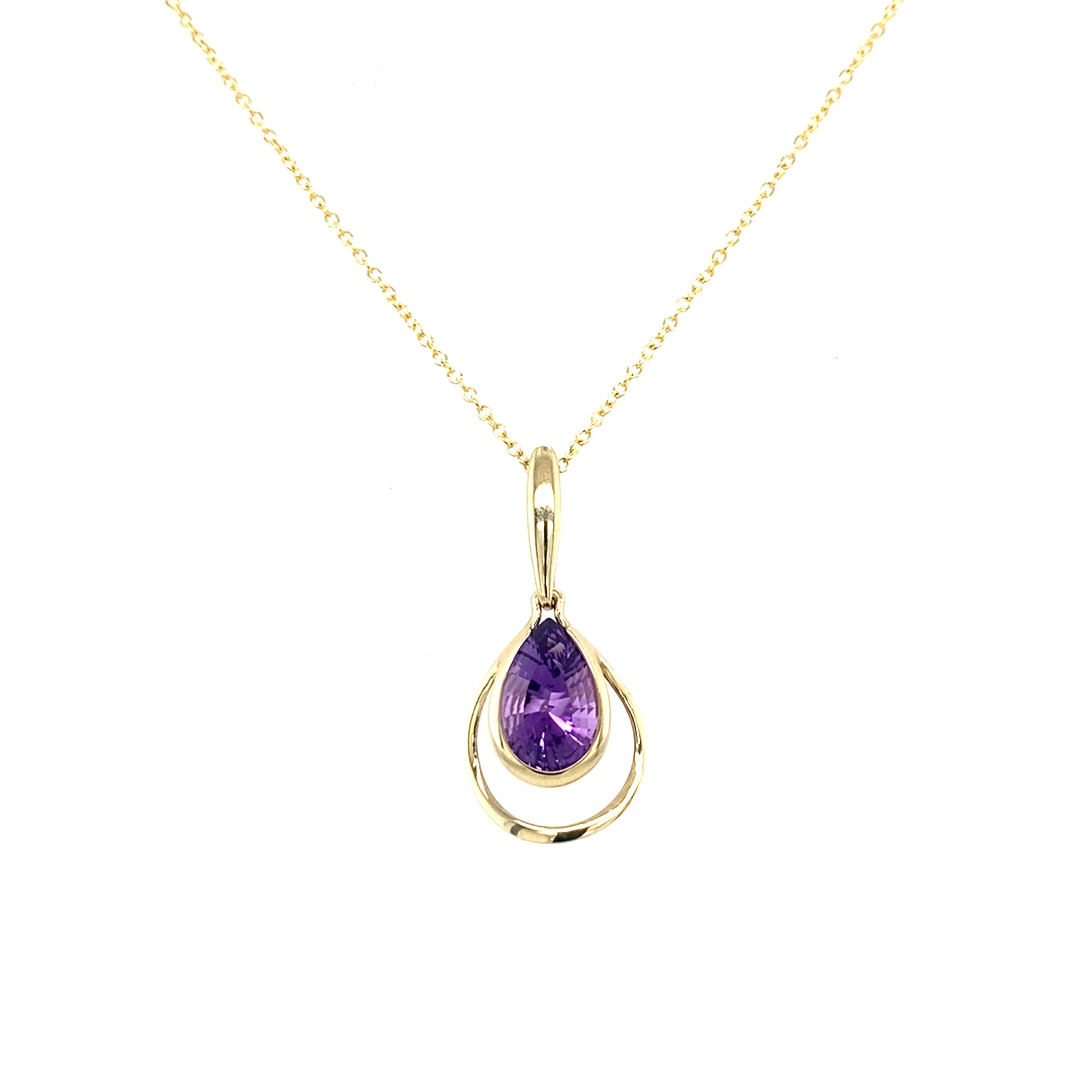 9kt Gold Amethyst Pendant