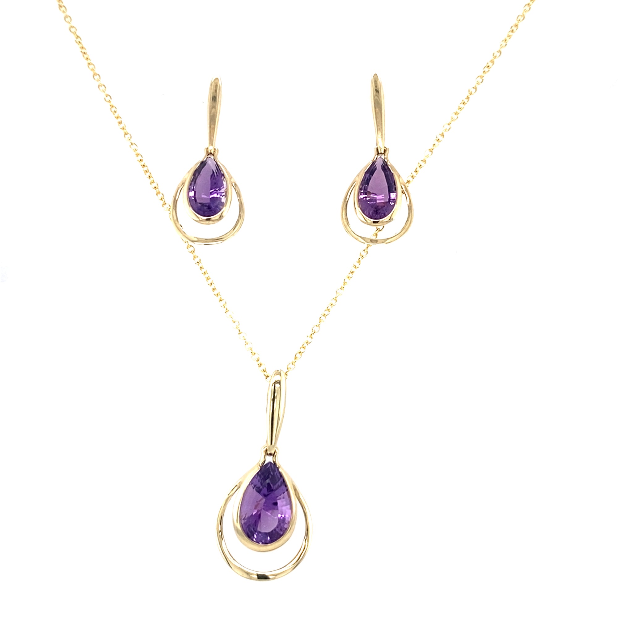 9kt Gold Amethyst Pendant