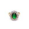 9kt Gold Cluster Style Ring with Green Stone
