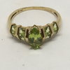 Gold Ring with five Peridot colour Stones