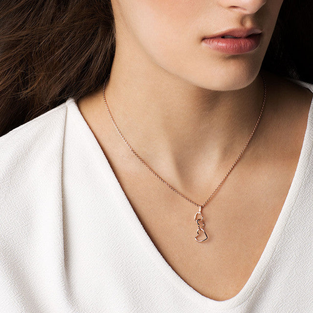 Rose Gold Triple Heart Pendant From Tipperary Crystal