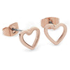 Rose Gold Heart Stud Earrings From Tipperary Crystal