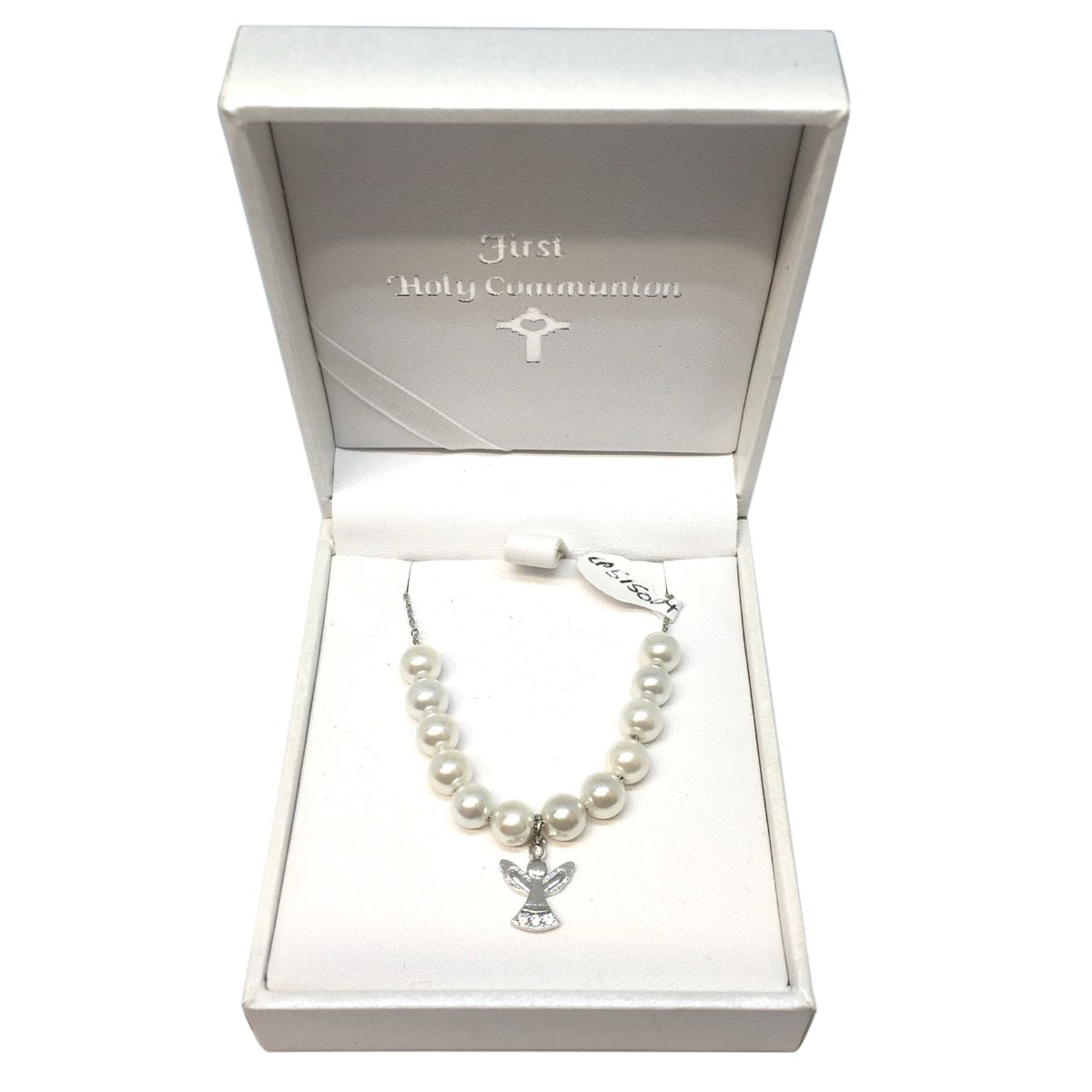 Communion Bracelet - Pearl &amp; Angel