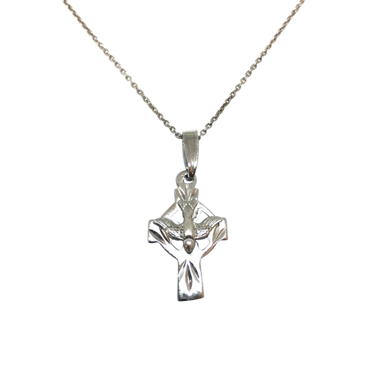 Holy Communion Silver Cross Pendant With Chalice