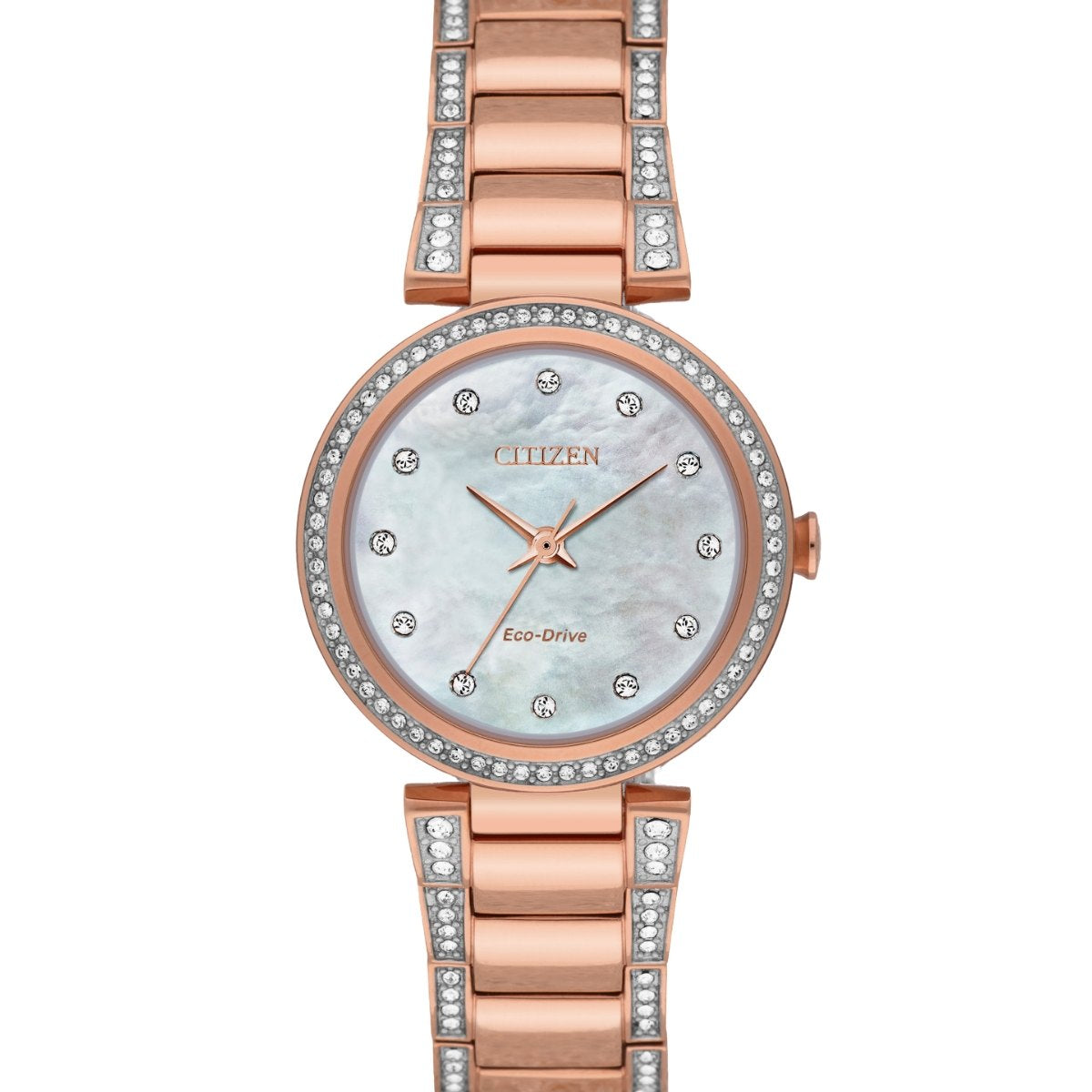 Ladies Silhouette Crystal Watch Rose Gold