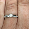 18ct White Gold Solitaire Engagement Ring with diamonds on the shoulders