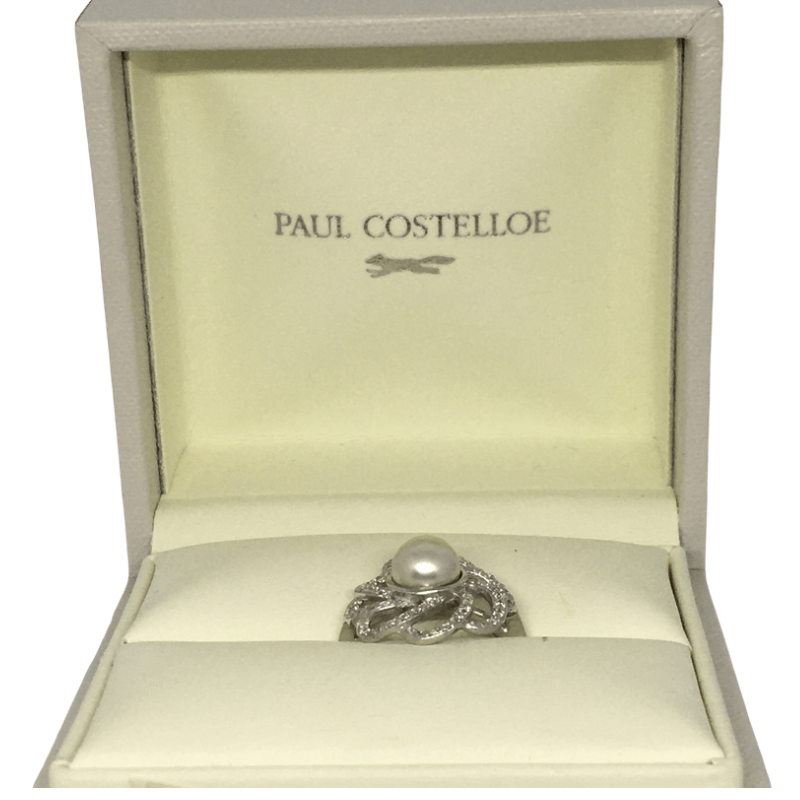 Silver ring with pearl centre - Cahalan Jewellers