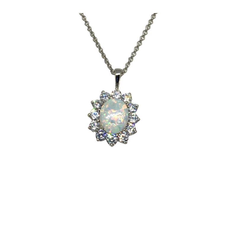 Opal pendant sterling silver  yo-jewels - Cahalan Jewellers