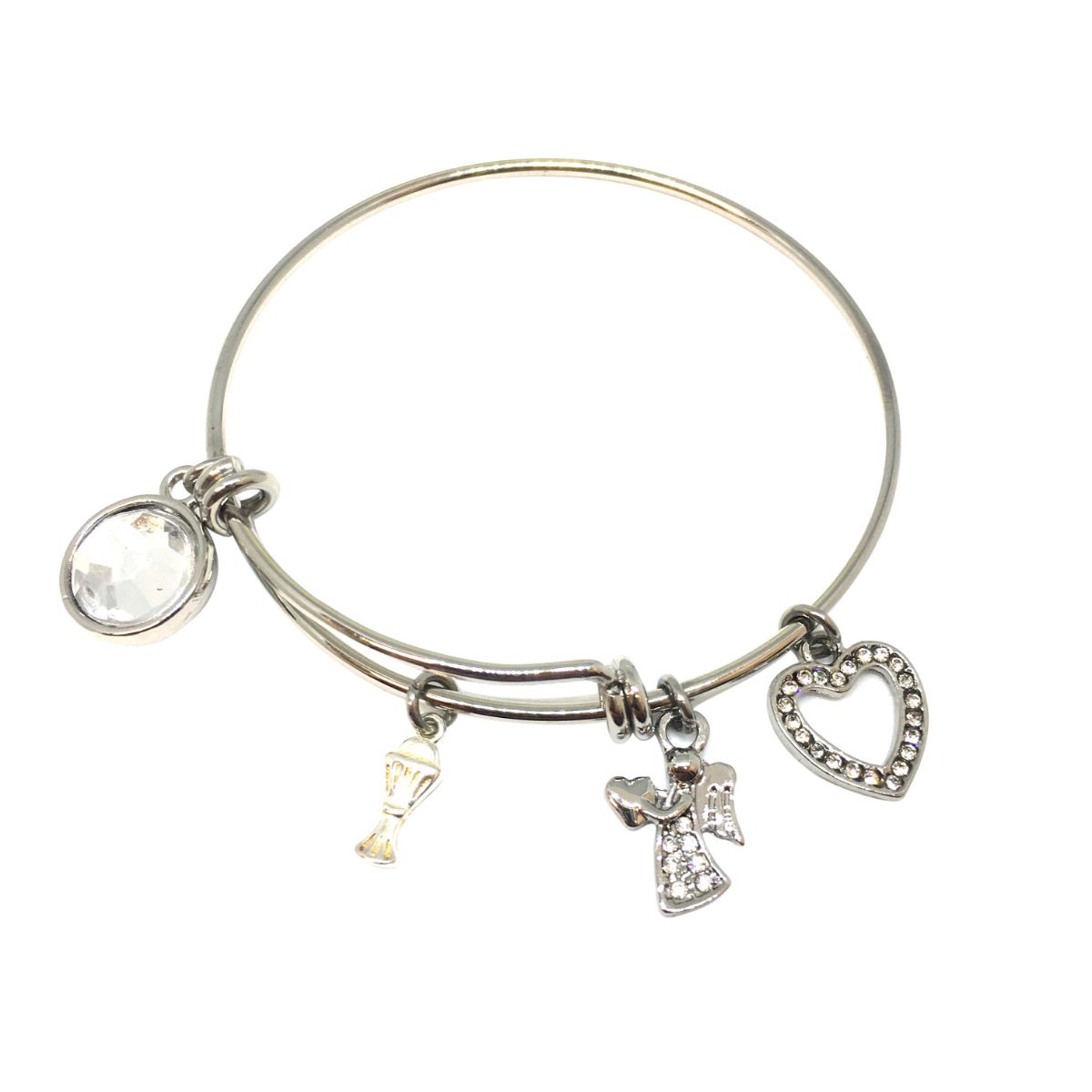 Silver Communion Charm Bracelet