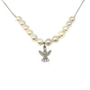 Silver &amp; Pearl Angel Holy Communion Pendant Necklace